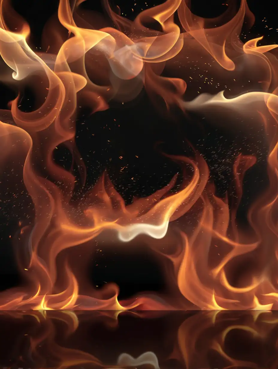 Digital Background of Flames and Smoke with Small Floor