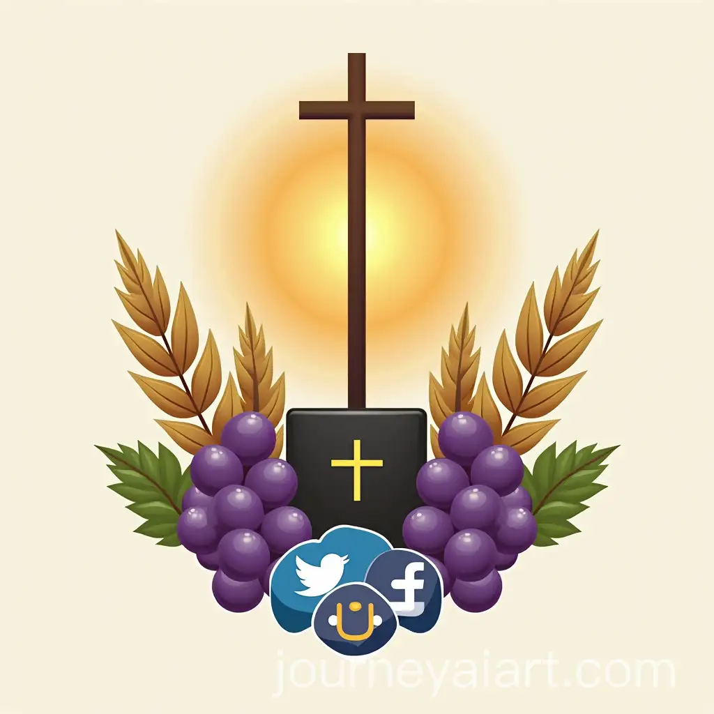 Religious-Symbolism-with-Bible-Grapes-Wheat-and-Social-Media-Icons