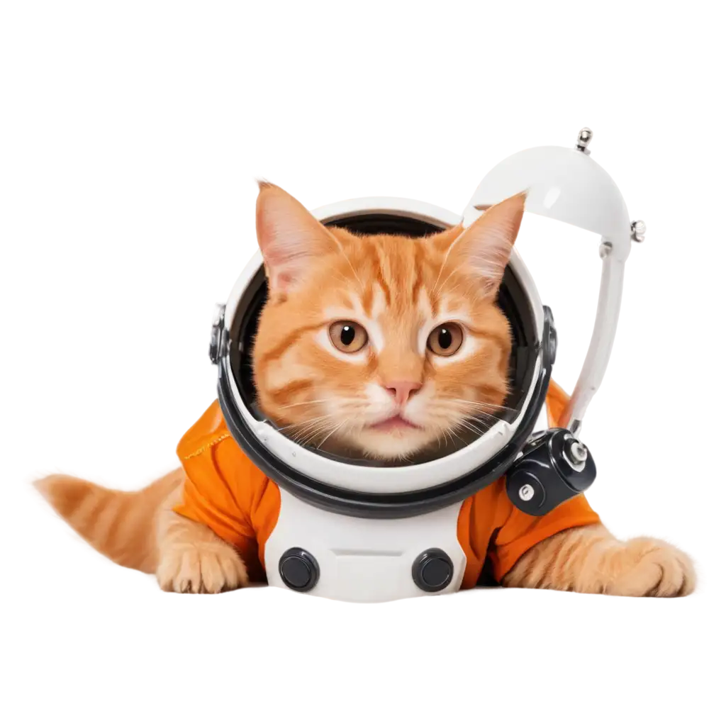 Cute-Orange-Tabby-Cat-Astronaut-Holding-Space-Probe-PNG-Image-Transparent-Background
