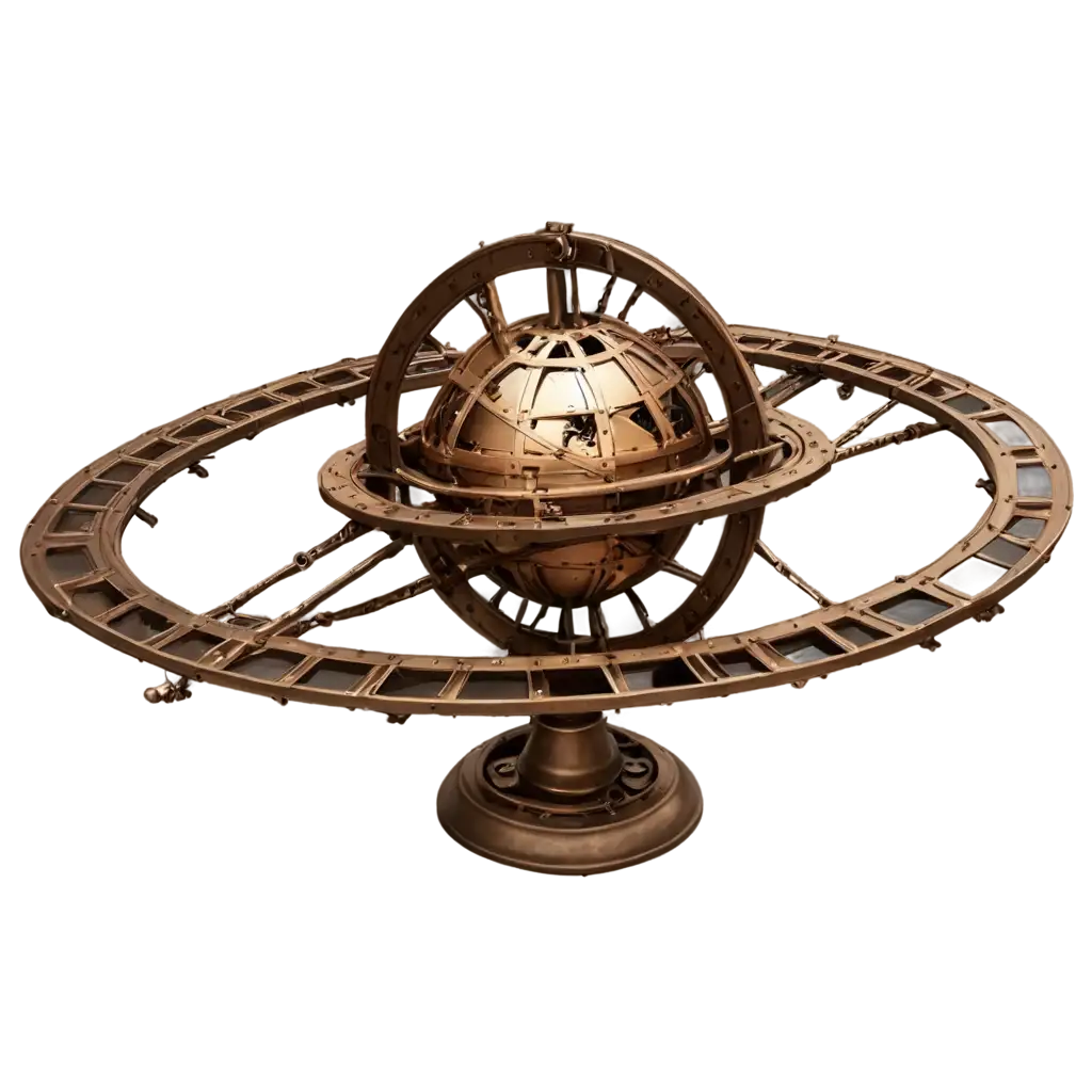 Steampunk-Armillary-Sphere-PNG-Image-RetroFuturistic-Design-with-Detailed-Brass-Mechanisms