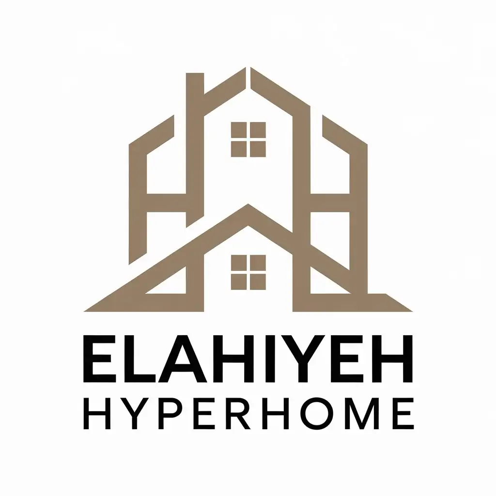 a vector logo design,with the text "ELAHIYEH HYPERHOME", main symbol:house,Moderate,be used in Real Estate industry,clear background