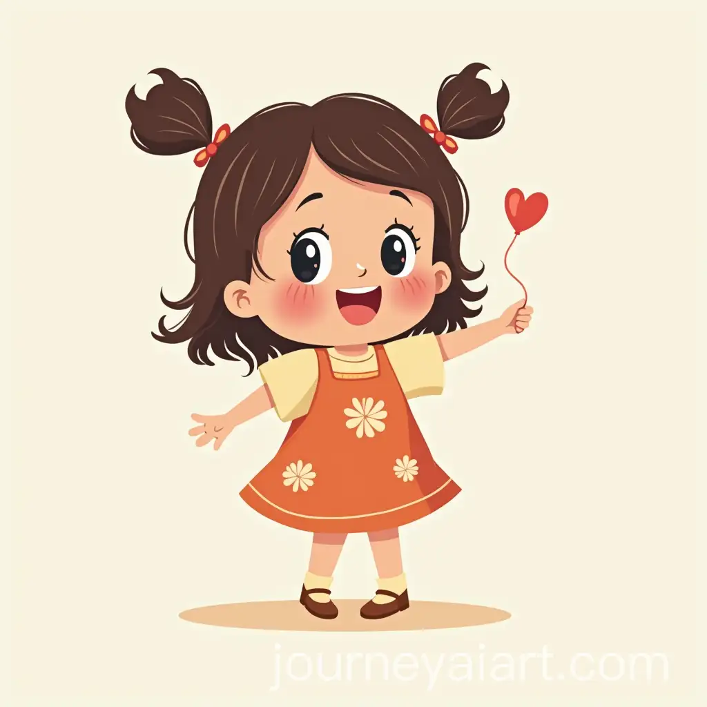 Adorable-Little-Girl-in-Simple-Comic-Style