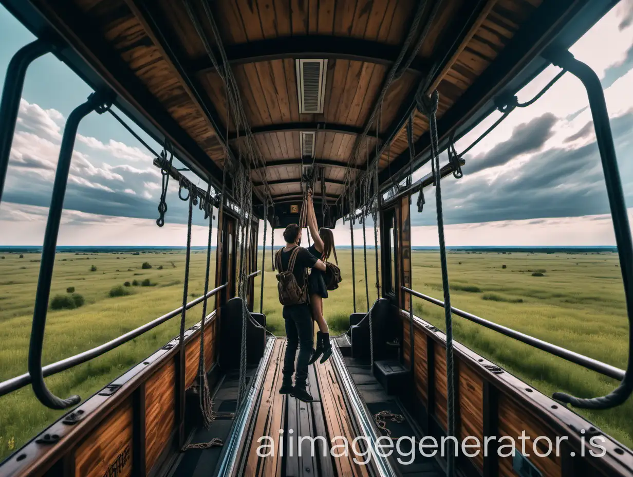 Man-and-Woman-Holding-Ropes-in-CyberpunkInspired-Train-Car-Overlooking-Meadow-Landscape