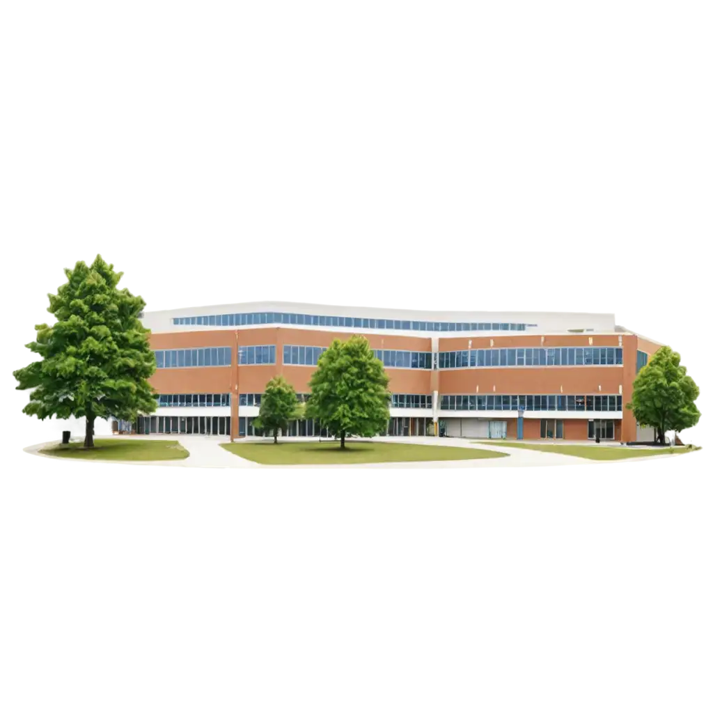 PNG-Image-of-a-Serene-School-Campus-with-Trees-Enhancing-Educational-Visual-Content