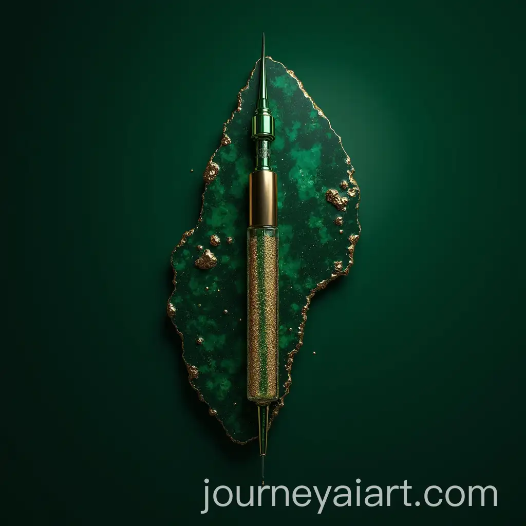 Cosmetic-Injection-Project-Logo-in-Deep-Malachite-Green-with-Gold-Accents