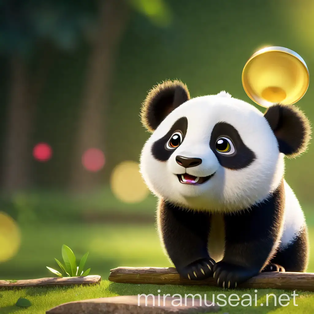 Cute Panda with Superpower Hat