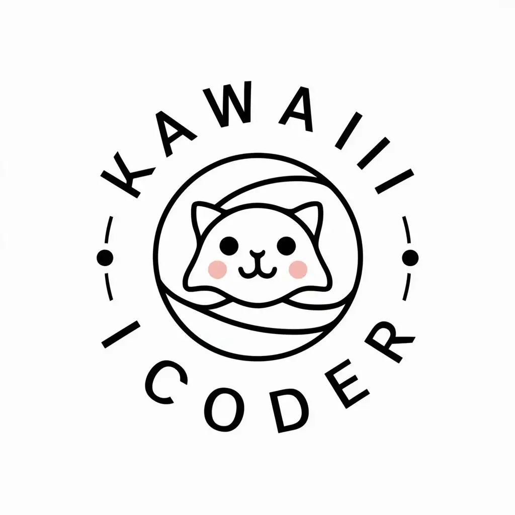 LOGO Design For KawaiiCoder Vector Design with Clear Background