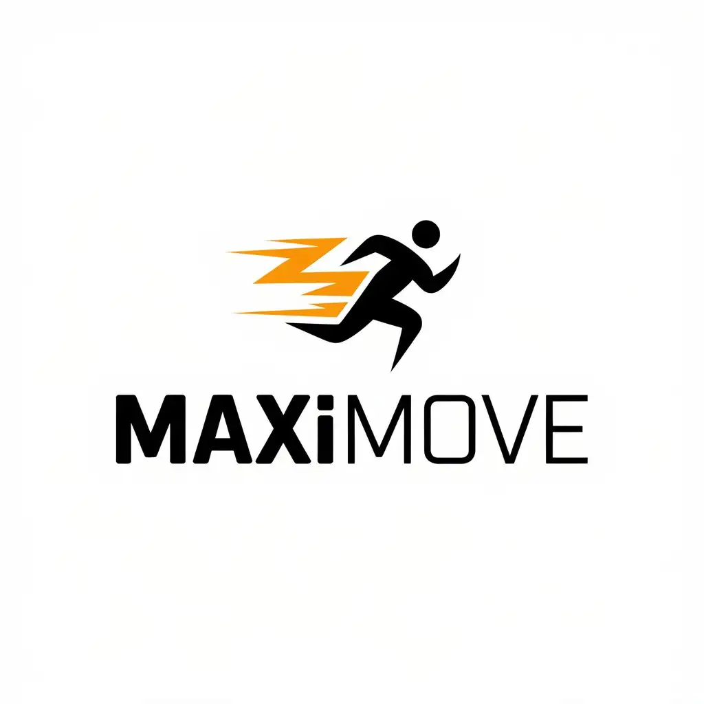 LOGO Design for MAXIMOVE Vector with Fast Motion Symbol for Sports Fitness Industry