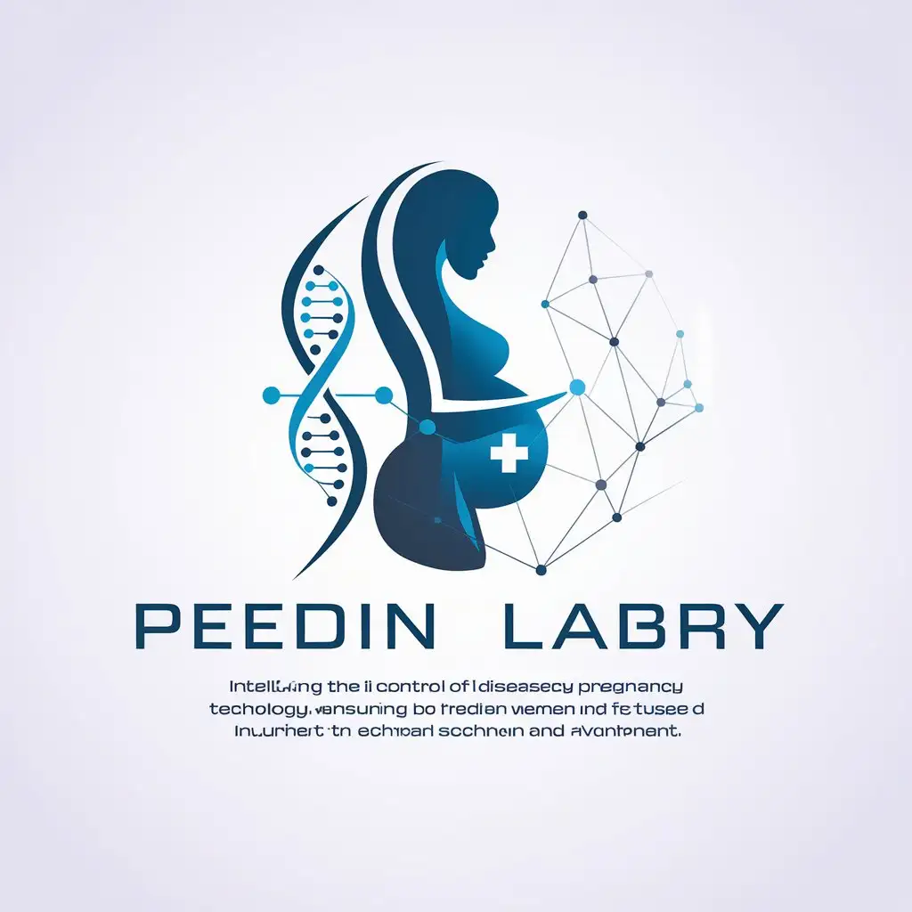 LOGO Design for Intelligent Pregnancy Care Modern Sleek with Medical Genetic and Technological Elements