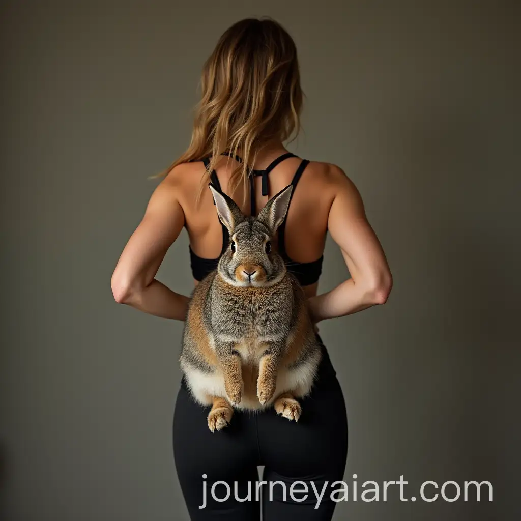 AI-Image-Prompt-ExpansionWoman-Holding-Wild-Rabbit-Behind-Her-Back-with-Tight-Trousers