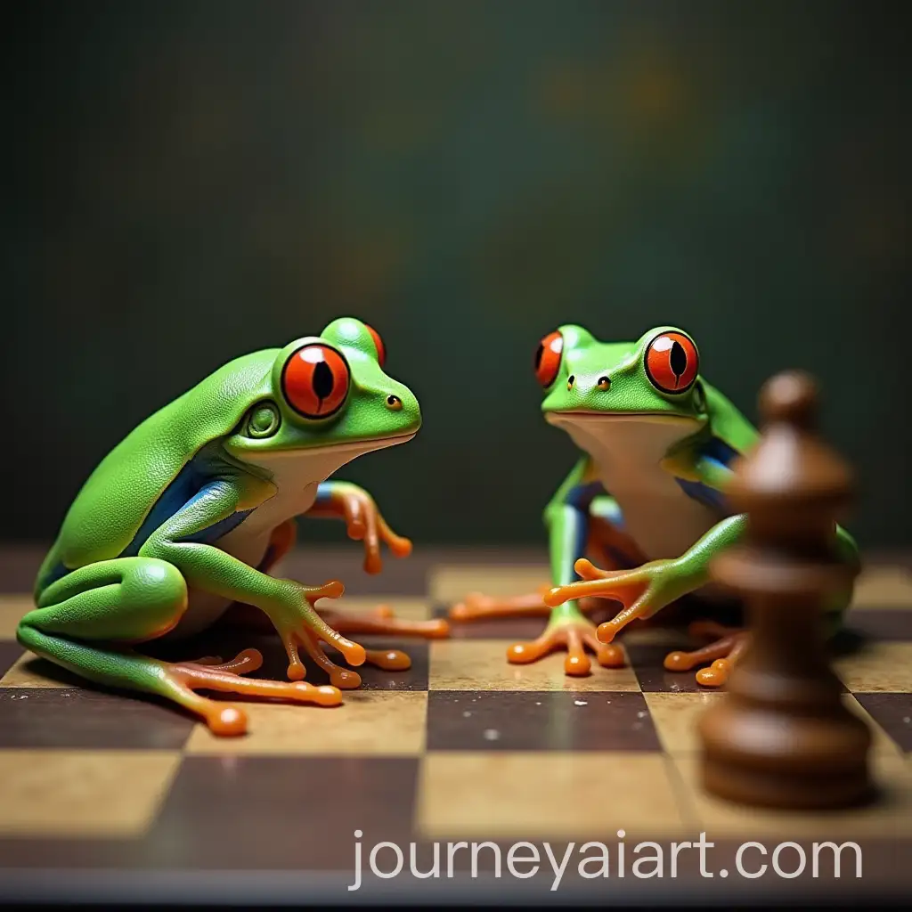 Frogs-Playing-Chess-in-a-Playful-Pond-Setting