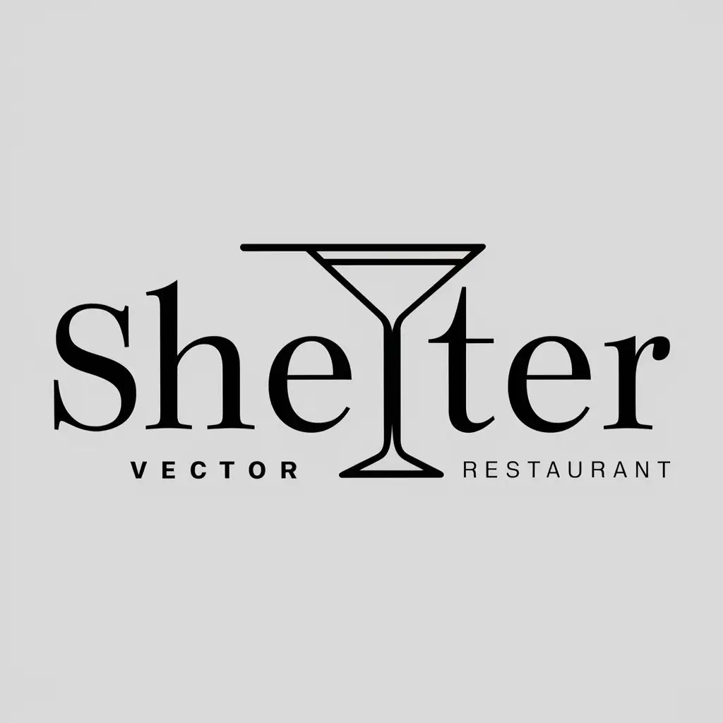 LOGO Design for Shelter Cocktail Icon with Modern Typography for Restaurant Industry