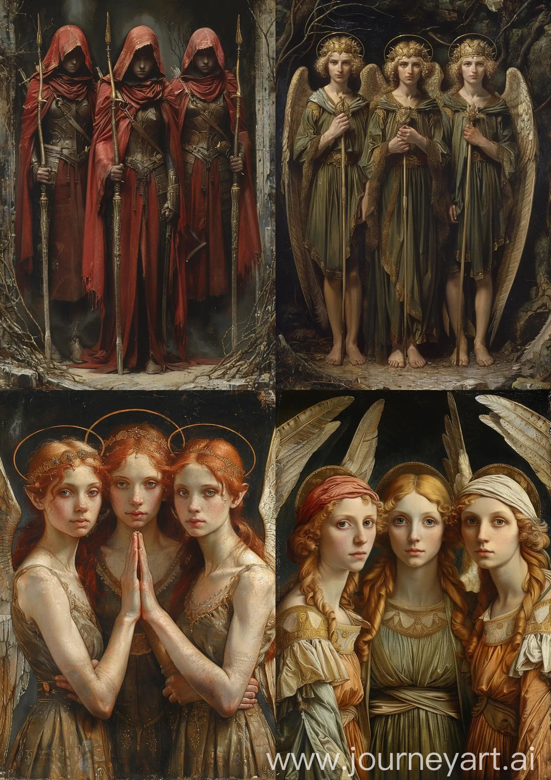 Three-Wise-Female-Angel-Warriors-in-Edward-BurneJones-Painting