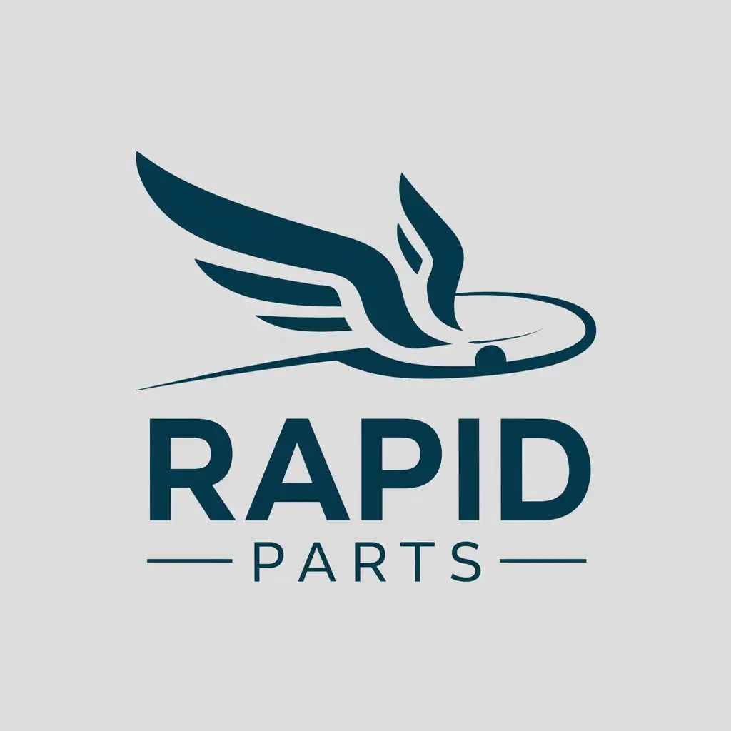 a vector logo design,with the text "rapid parts", main symbol:quick wings swooping,Minimalistic,be used in Automotive industry,clear background