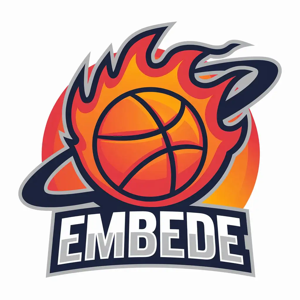 LOGO-Design-for-EMBEDE-Fiery-Basketball-Symbol-on-Clear-Background