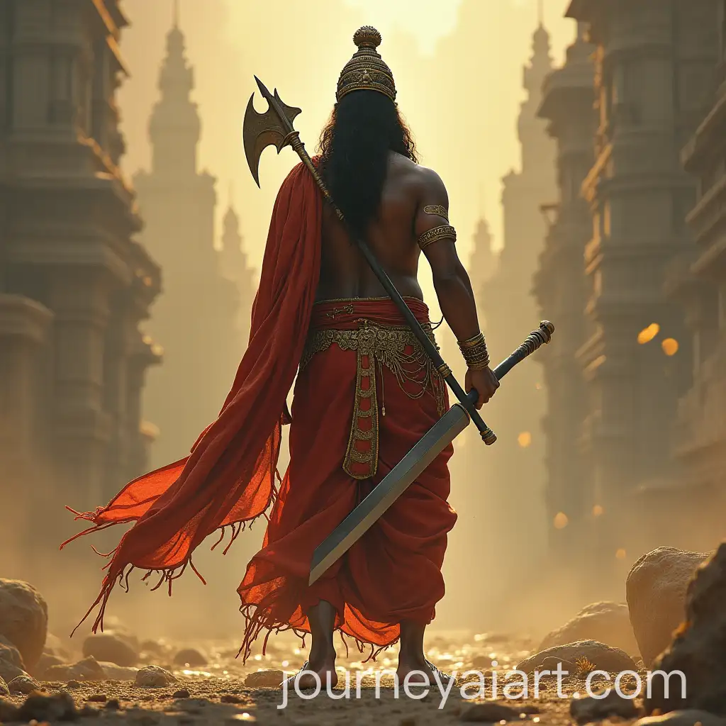 Lord-Rama-with-His-Tools-in-Traditional-Attire-from-the-Epic-Ramayana