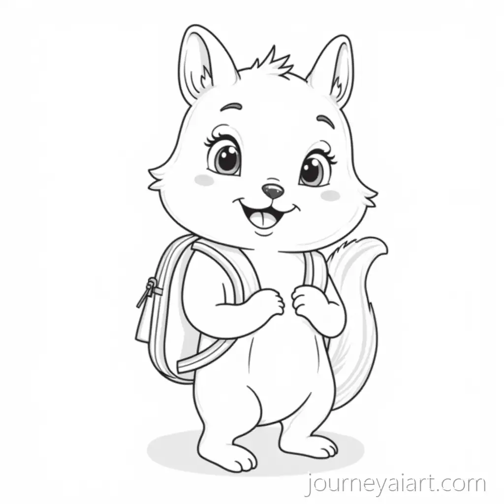 Cute-Cheerful-SAI-Art-Prompt-Expansionquirrel-with-Backpack-Ready-for-School-Coloring-Page-for-Kids