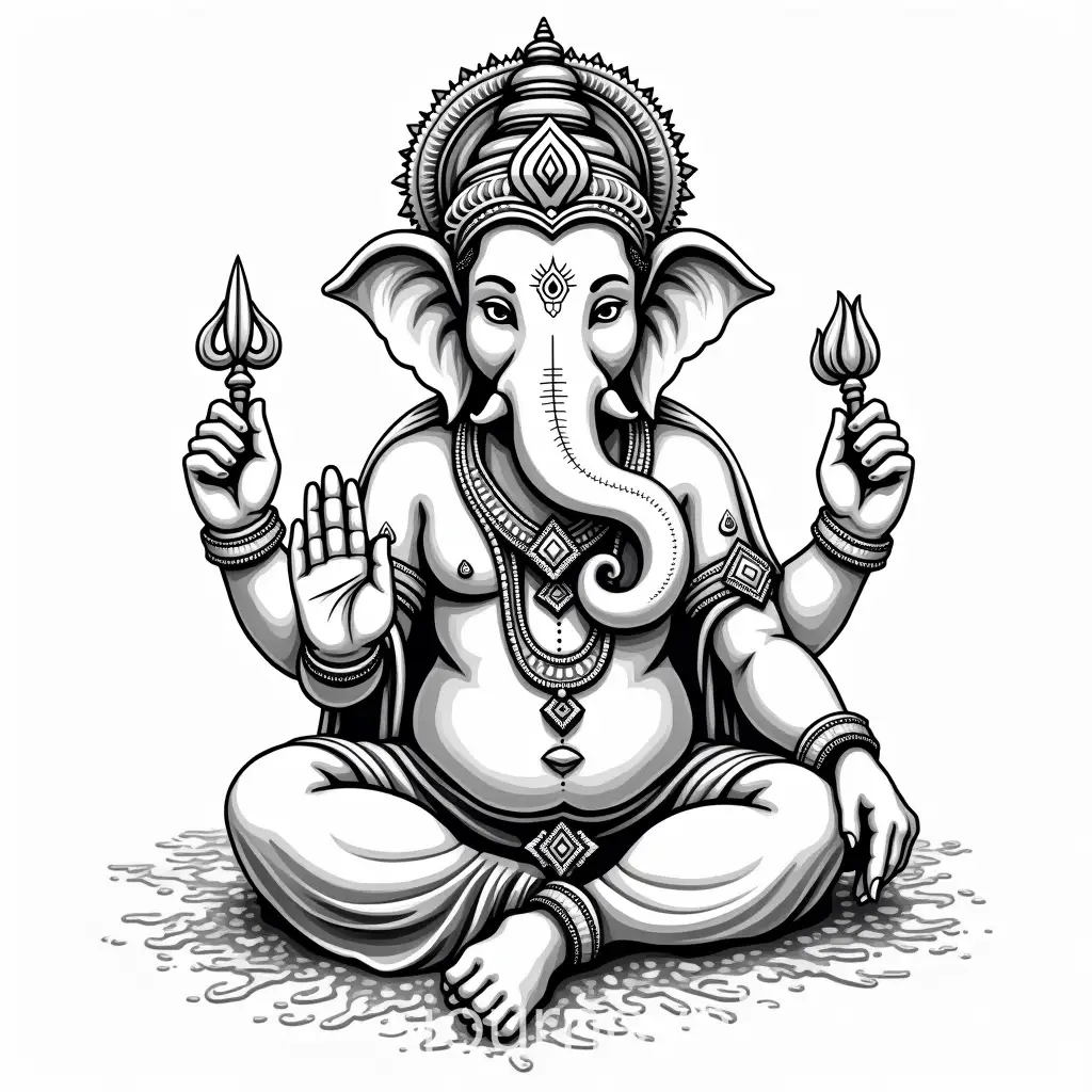 Detailed-Black-Line-Art-of-Ganesh-Hindu-God