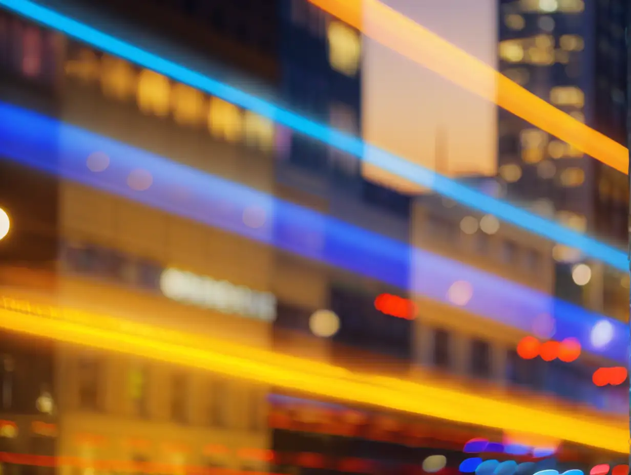 Urban Night Scene with Bokeh City Lights