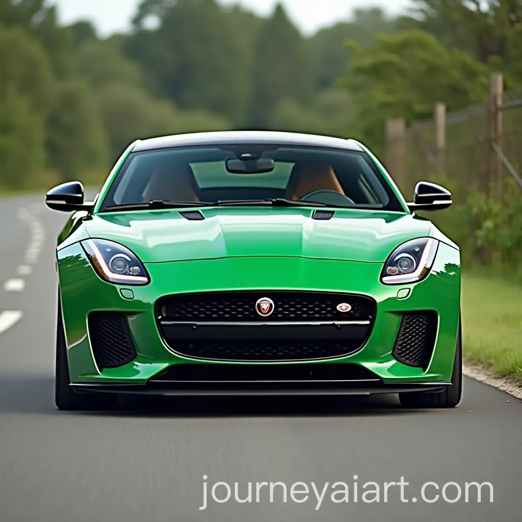 Sleek-Green-Jaguar-Sports-Car-in-a-Stunning-Setting