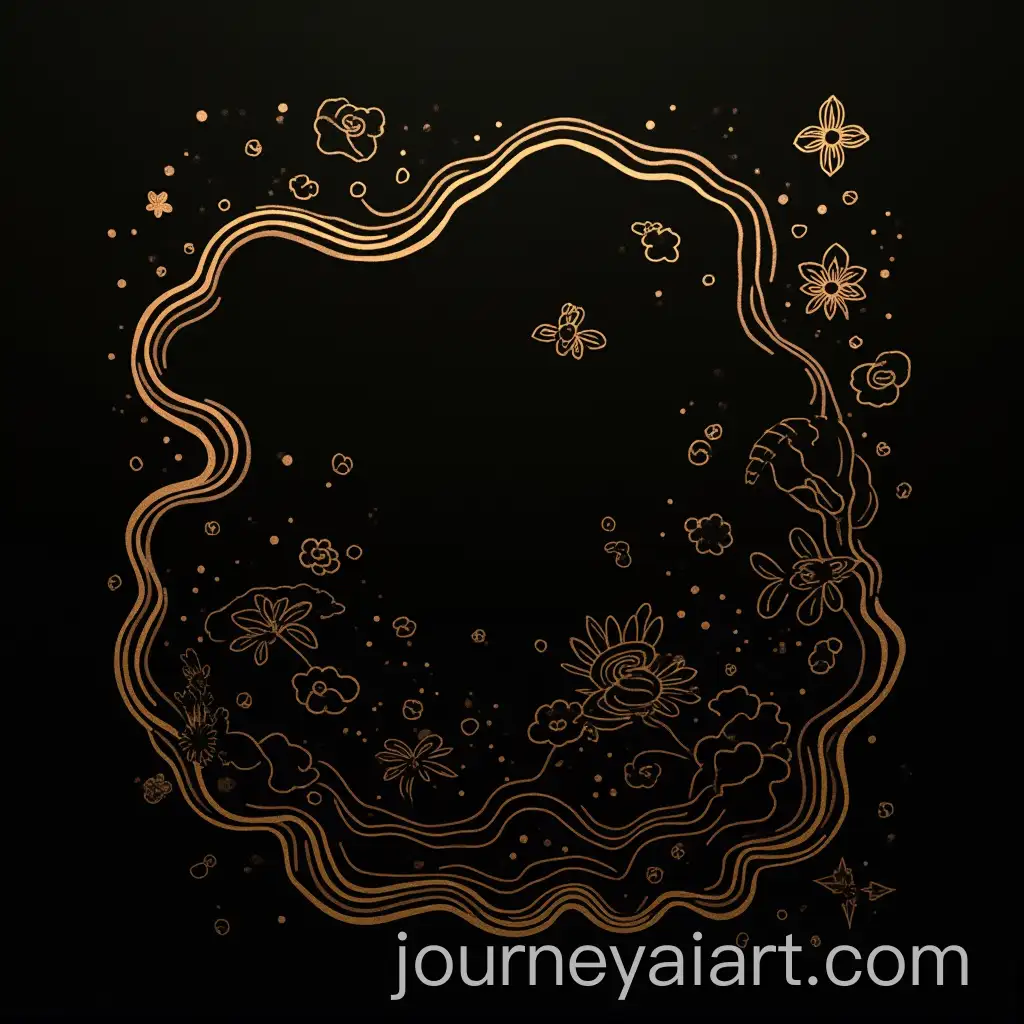 Abstract-AsianInspired-Album-Cover-with-Golden-Drawings-on-Black-Background