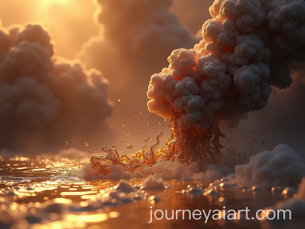 Abstract-3D-Representation-of-Liquid-Gold-Flowing-into-a-RiverAI-Image-Expansion-SEO-with-Copper-Bronze-and-BluishViolet-Smoke-Clouds