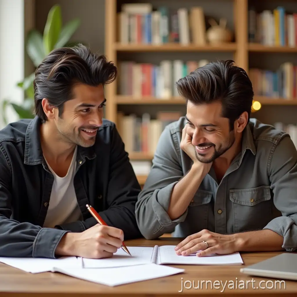 Shah-RukhSharukh-and-Salman-studying-Khan-and-Salman-Khan-Studying-Together-with-Fun
