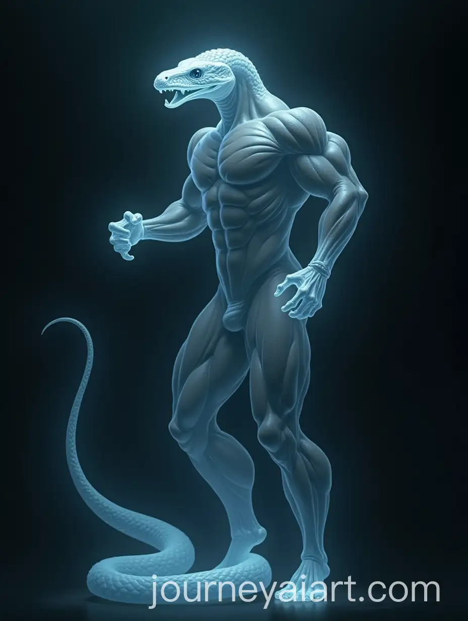 Muscular-Snake-with-Ghostly-Aura-Moving-Through-Shadows