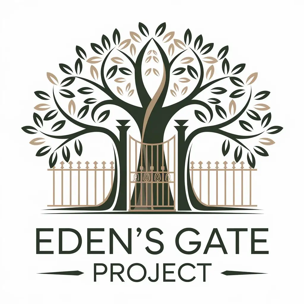 LOGO Design for Edens Gate Project NonProfit Organization Theme with Clear Background