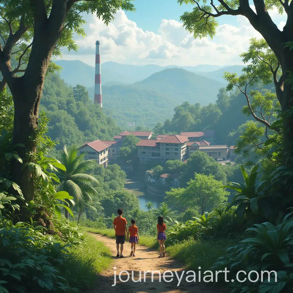Tropical-Jungle-Landscape-with-School-Children