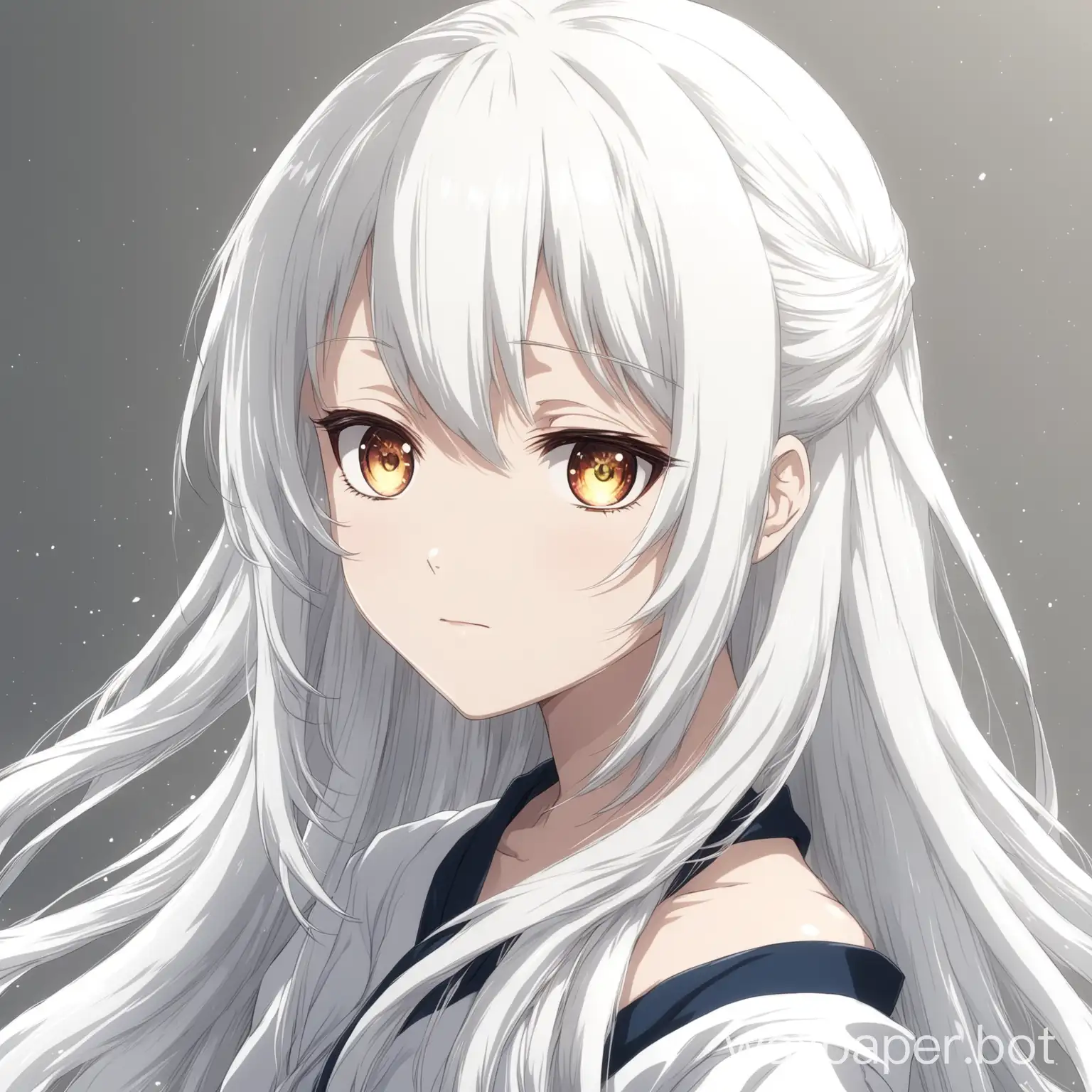 white hair anime girl