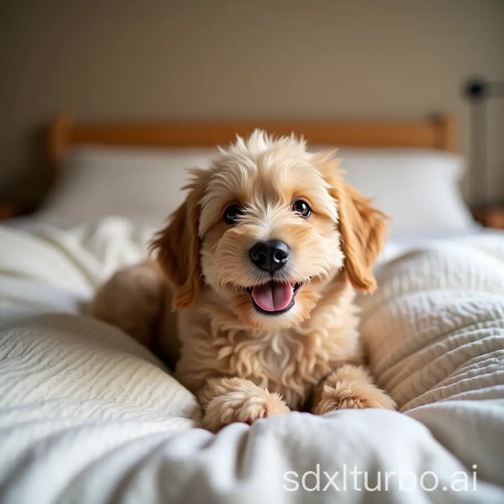 Happy-Dog-Relaxing-Comfortably-in-Bed