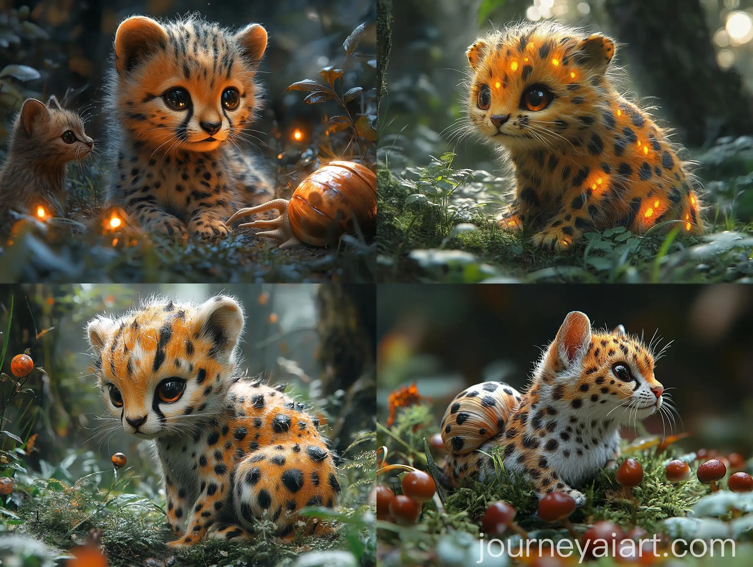 Fantasy-Creature-SnailCheetah-Hybrid-in-Forest-Setting