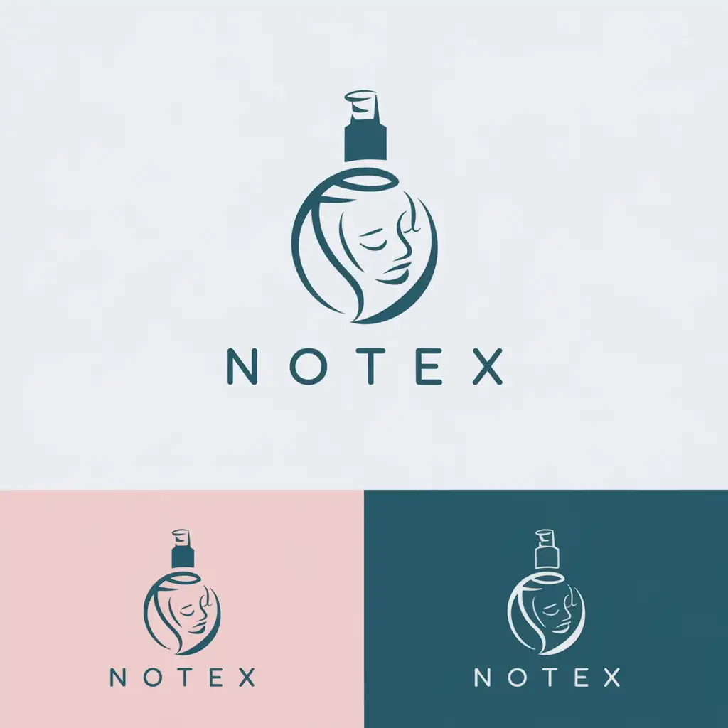 LOGO Design for NoteX Depleting Cosmetics with Clear Background and Facial Touch Symbol