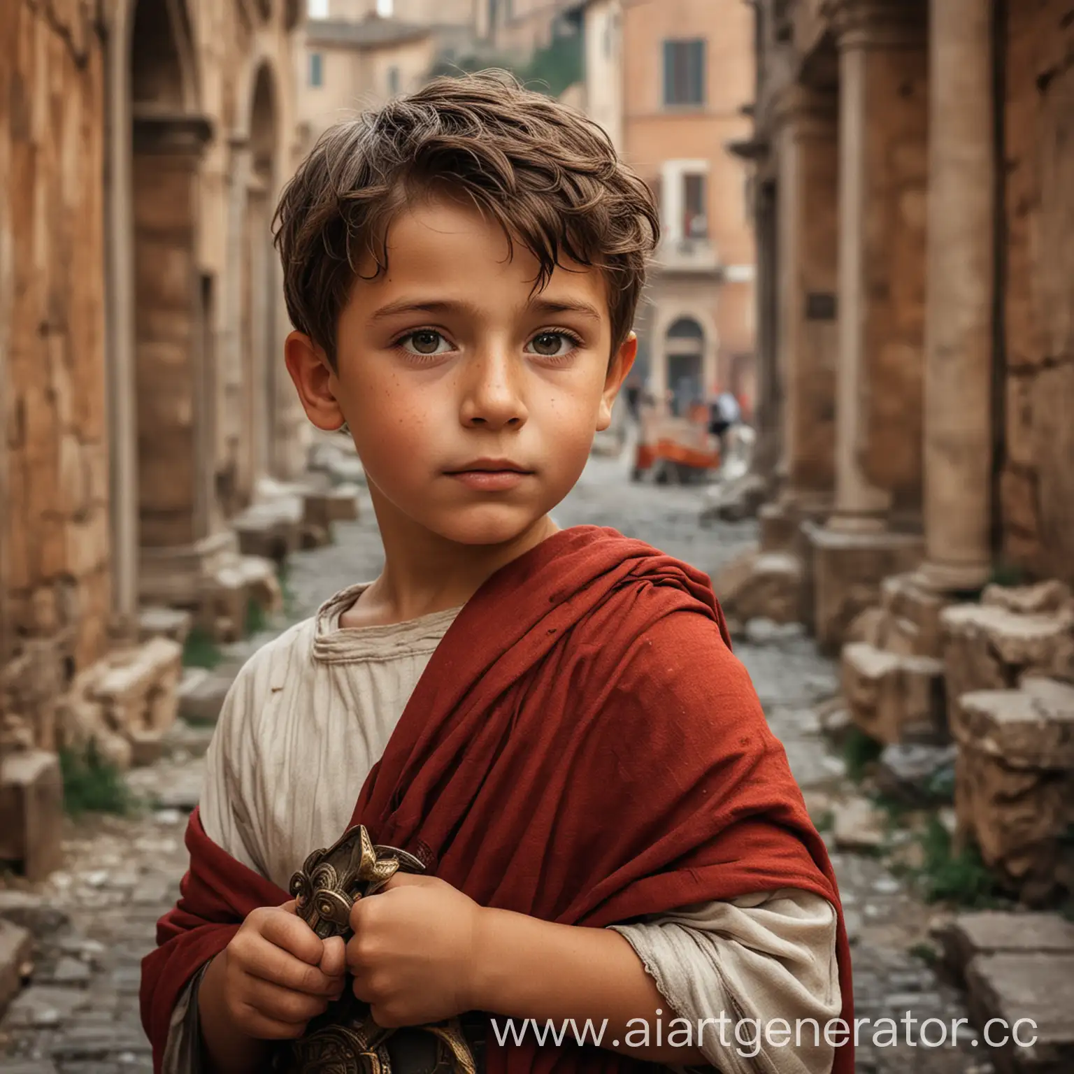 Young-Boy-in-Ancient-Roman-Clothing-in-a-Historical-Setting