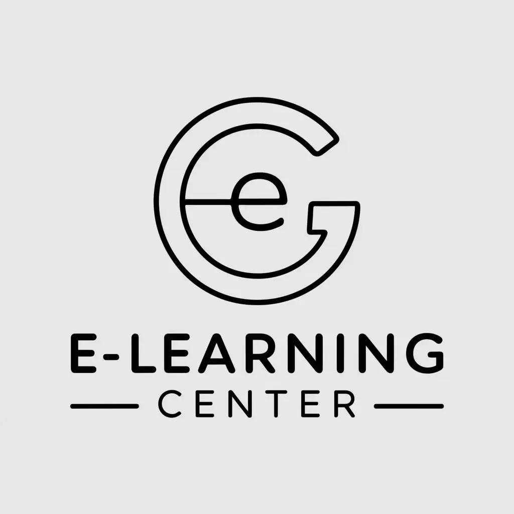 a vector logo design,with the text "E-Learning center", main symbol:E-Learning Center at University of Zawia,Moderate,clear background