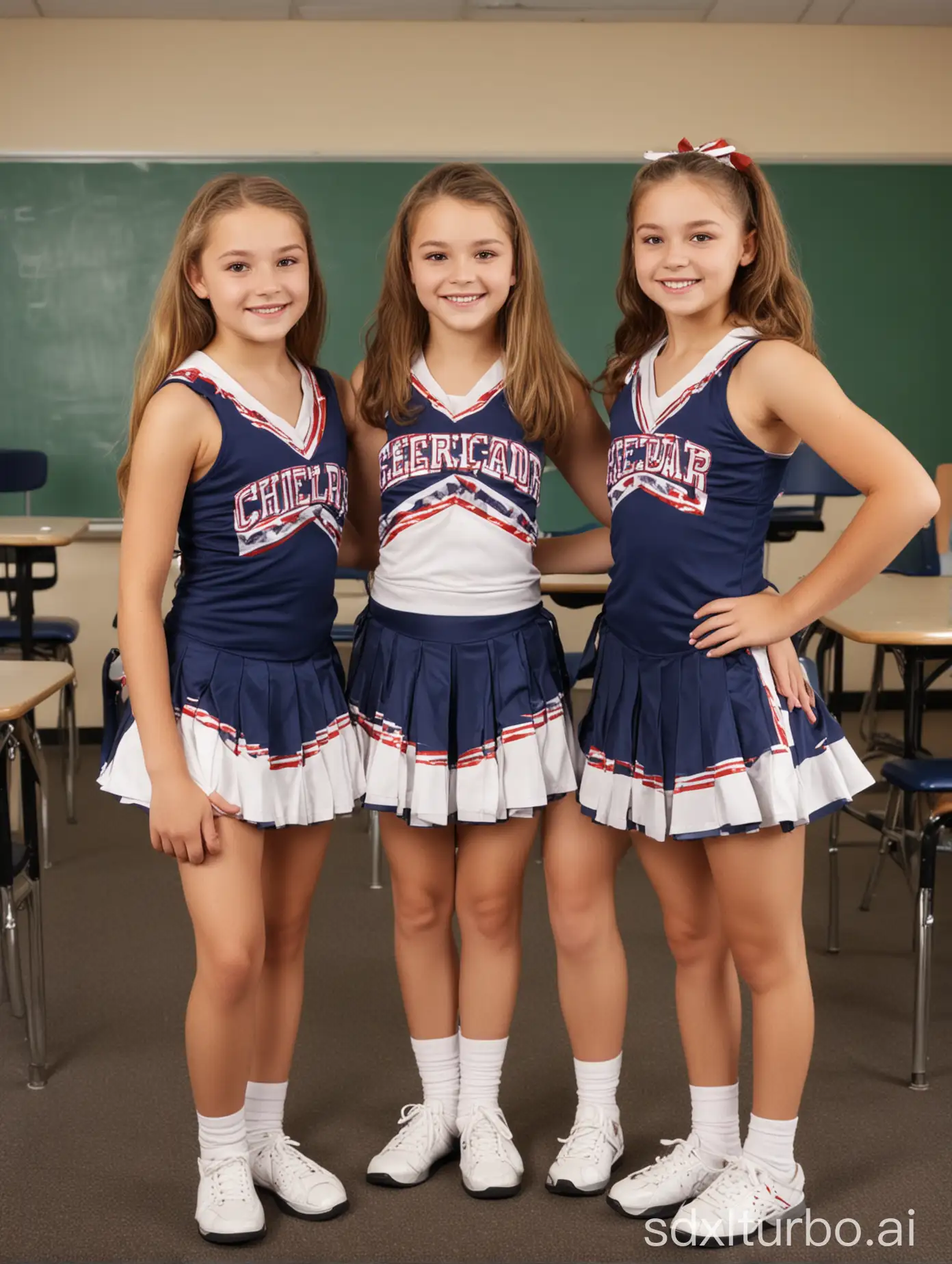 Adolescent-Cheerleaders-in-Classroom-Setting