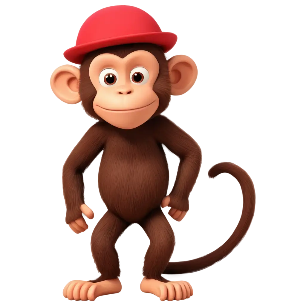PNG-Image-Usage-ScenariosCartoon-Monkey-with-Hat-PNG-Fun-and-Playful-Image-for-Various-Creative-Projects