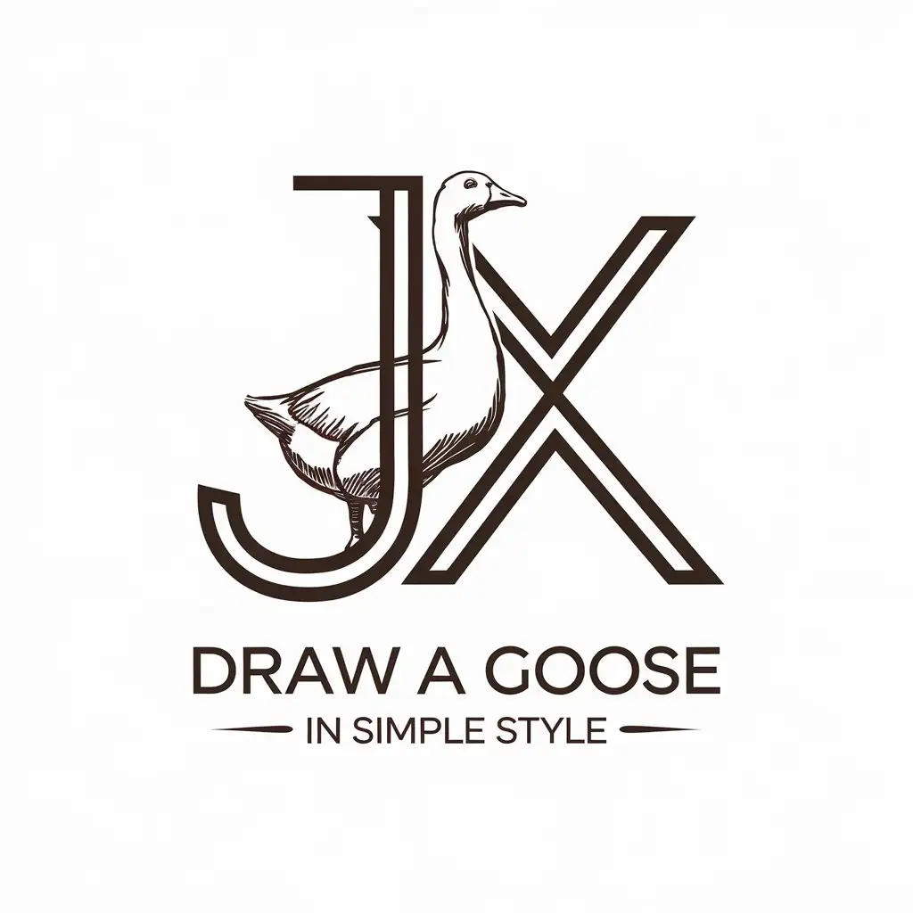 LOGO-Design-For-Goose-Sketch-Minimalistic-Vector-Logo-with-Goose-and-JX-Letters