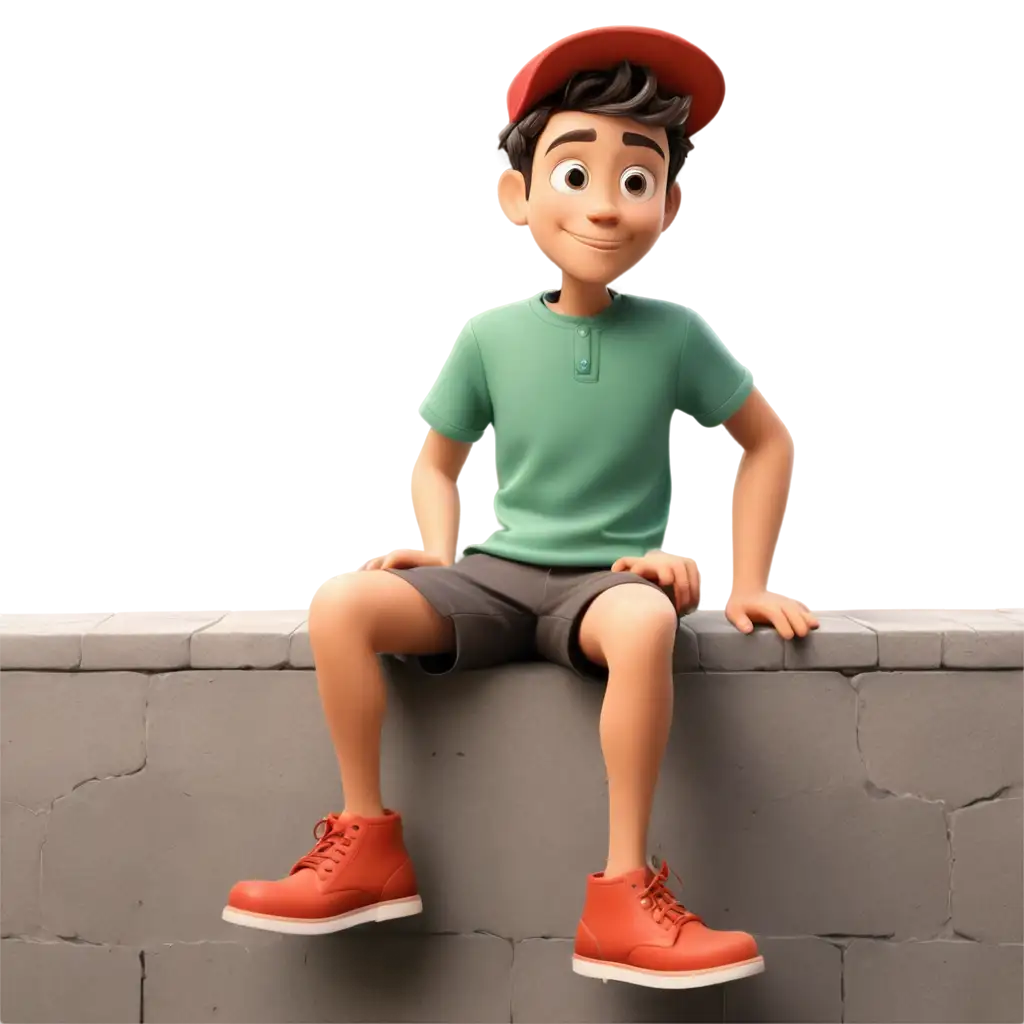 Cartoon-Character-Sitting-on-a-Wall-HighQuality-PNG-Image-for-Versatile-Use