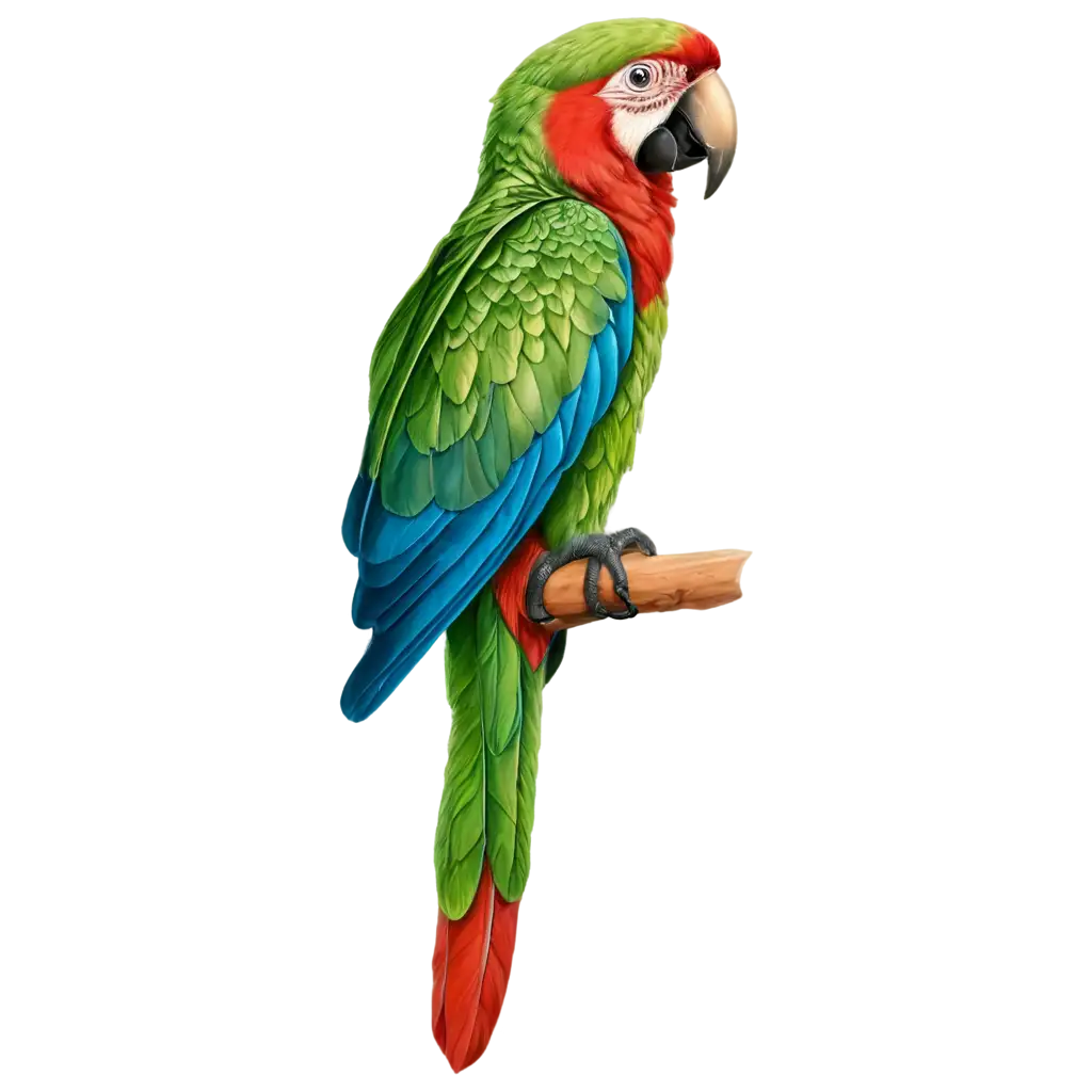 Vibrant-Green-and-Pink-Macaw-PNG-Image-Exotic-Bird-Illustration-for-Creative-Projects