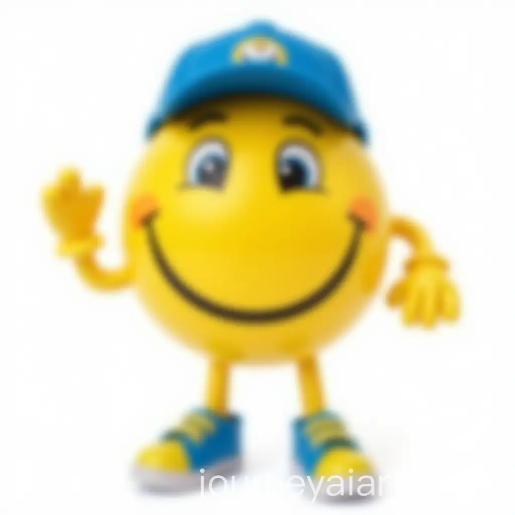 Cheerful-Yellow-Smiley-Character-in-Blue-Cap-and-Sneakers