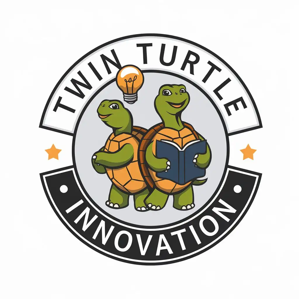 LOGO Design for Twin Turtle Innovation Twin Turtle Symbol with Clean and Modern Style for Education Industry