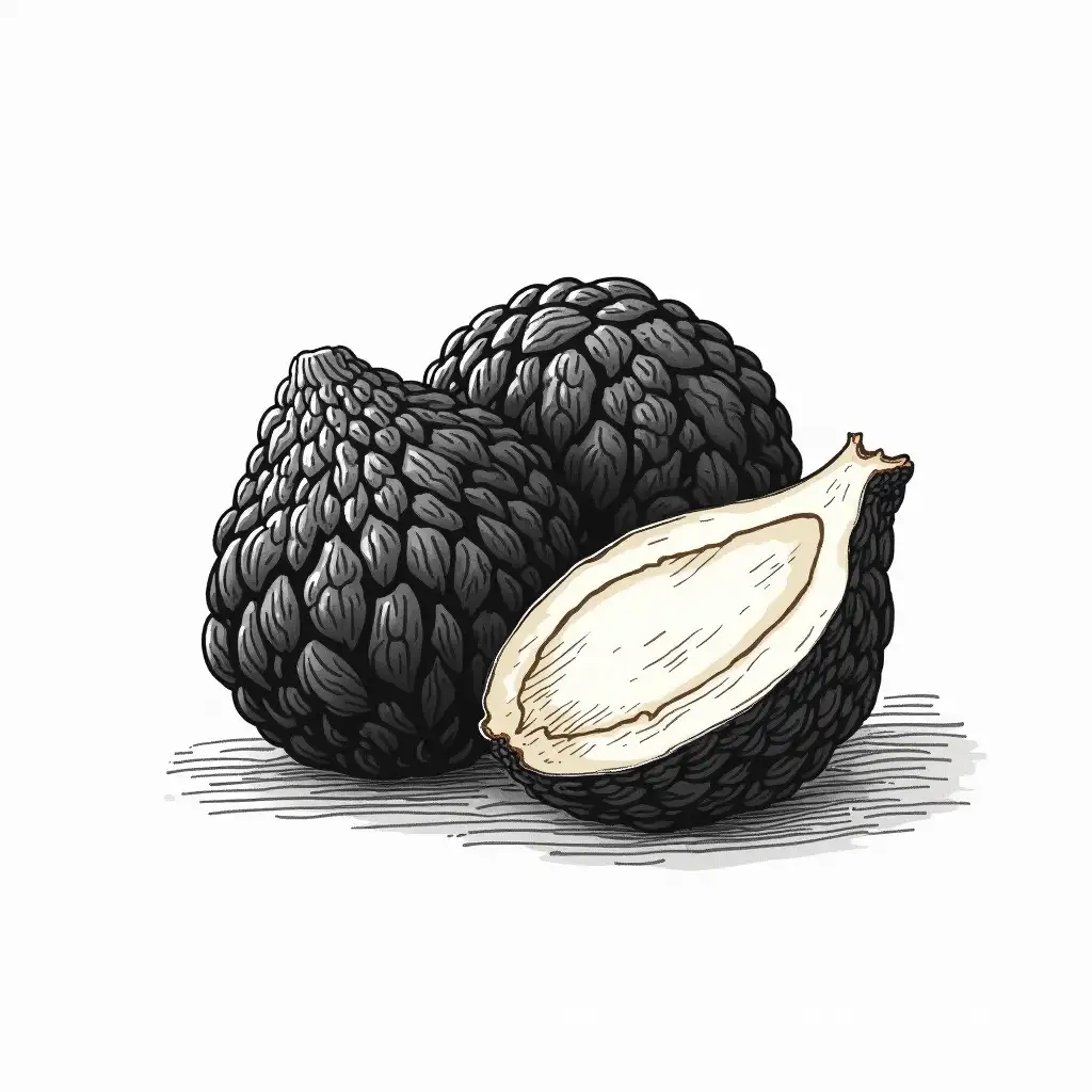 Black-Truffle-Illustration-for-Truffle-Olive-Oil-Label