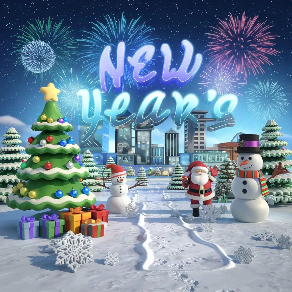 Bright-New-Year-Cartoon-with-3D-Special-Effects-and-Festive-Decorations