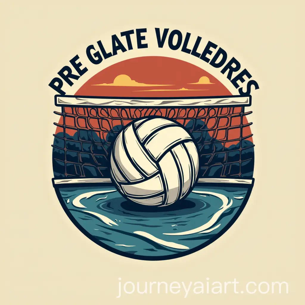 Volleyball-Logo-for-The-Gladiators-Featuring-Nets-and-Ball