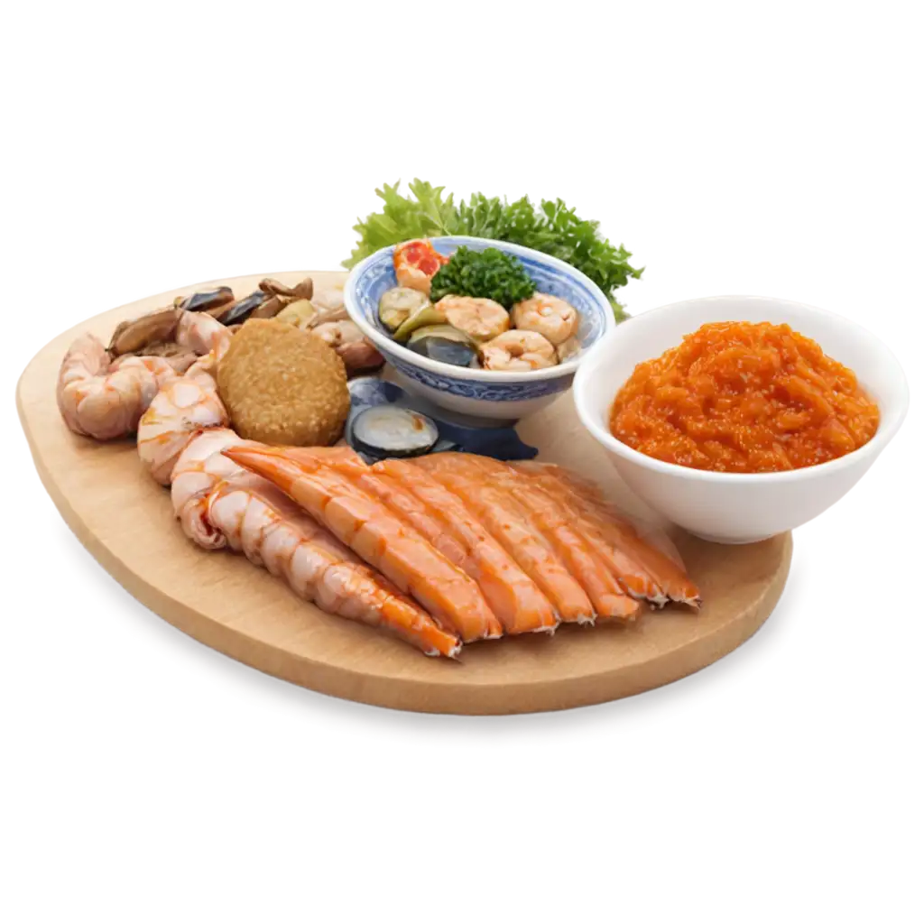 HighQuality-PNG-of-Mixed-Seafood-Fish-Steaks-and-Fish-Roe-for-Culinary-Design