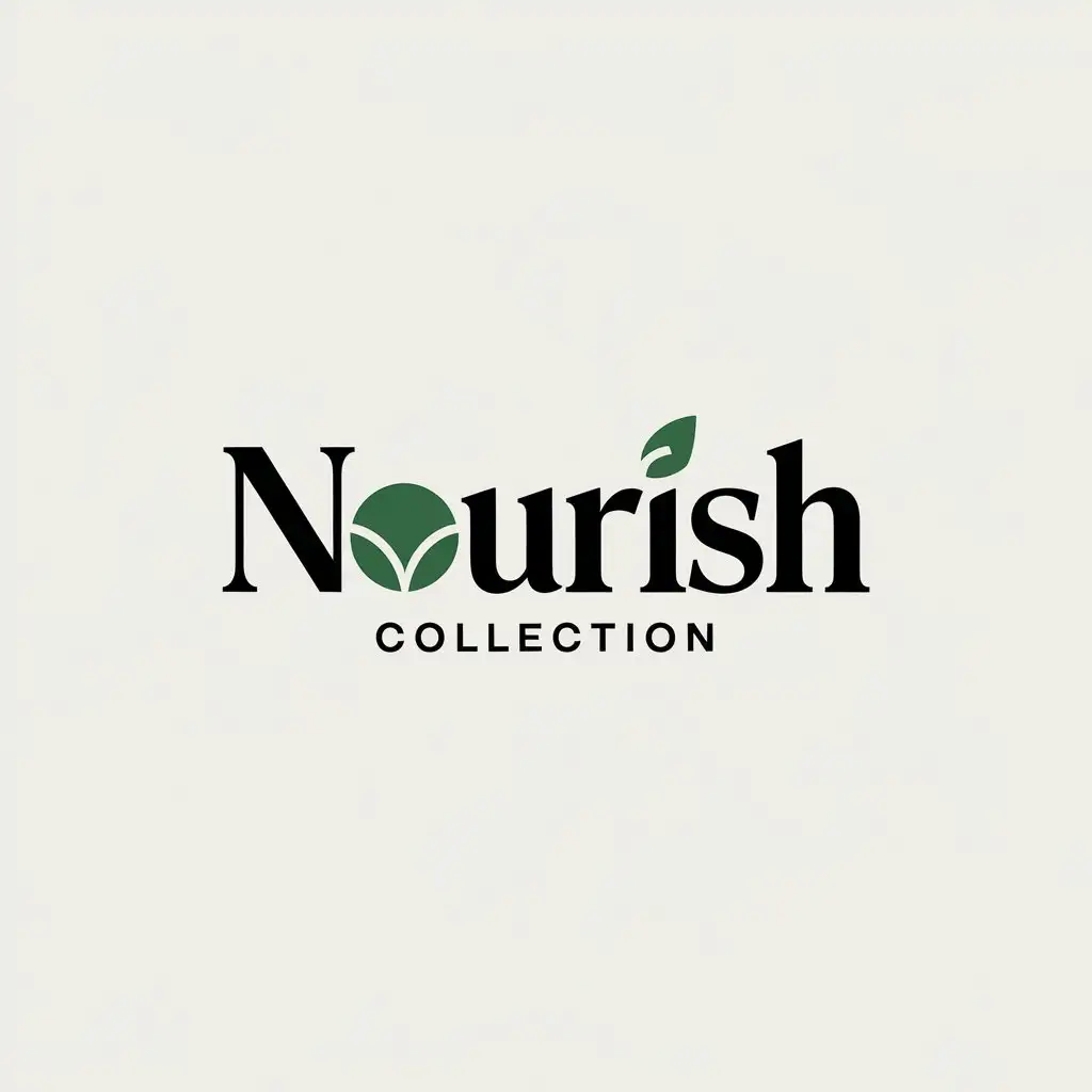 LOGO Design for Nourish Collection Minimalist Approach with OffWhite Background and Black Font