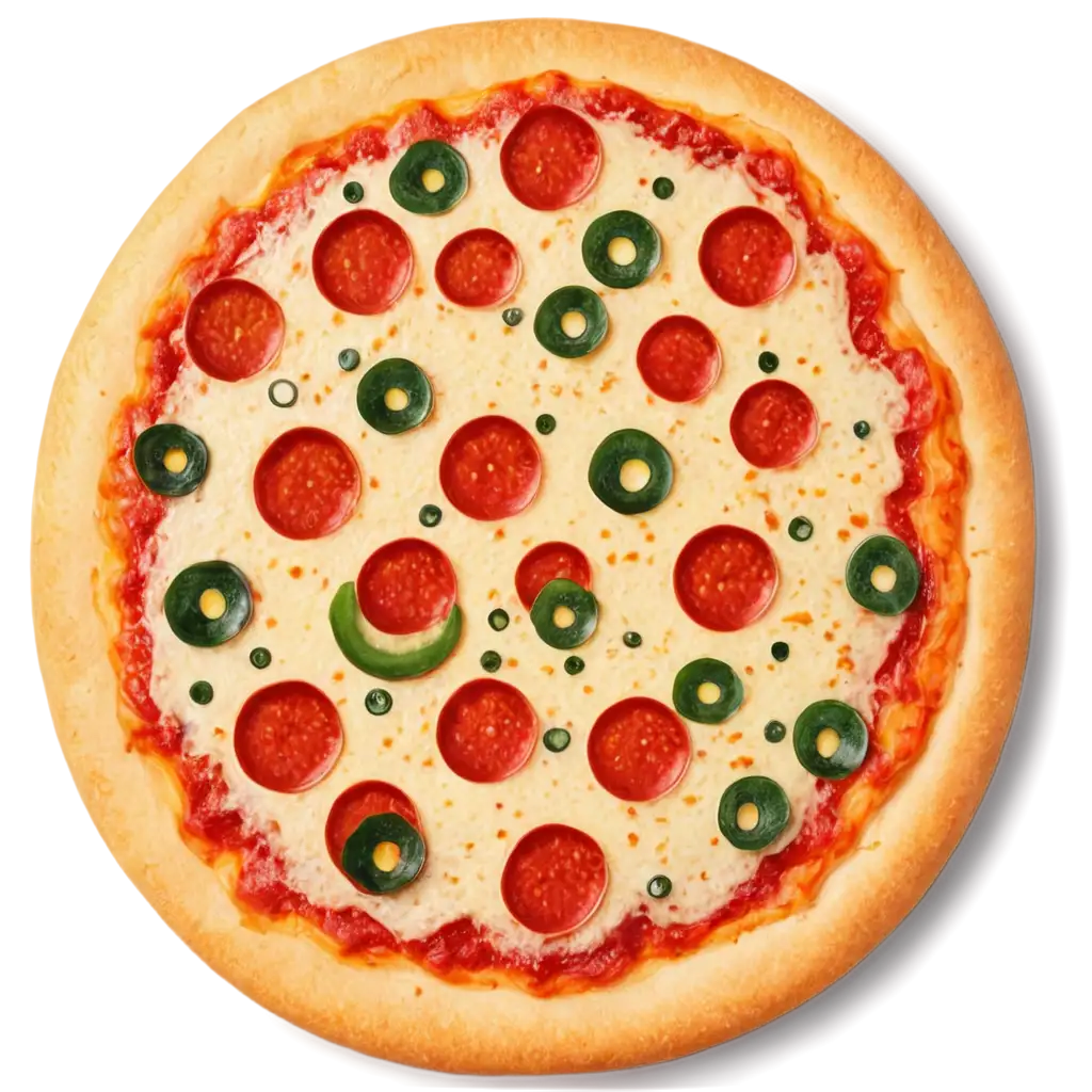 cute pizza sticker in perfect circle remove that green thing