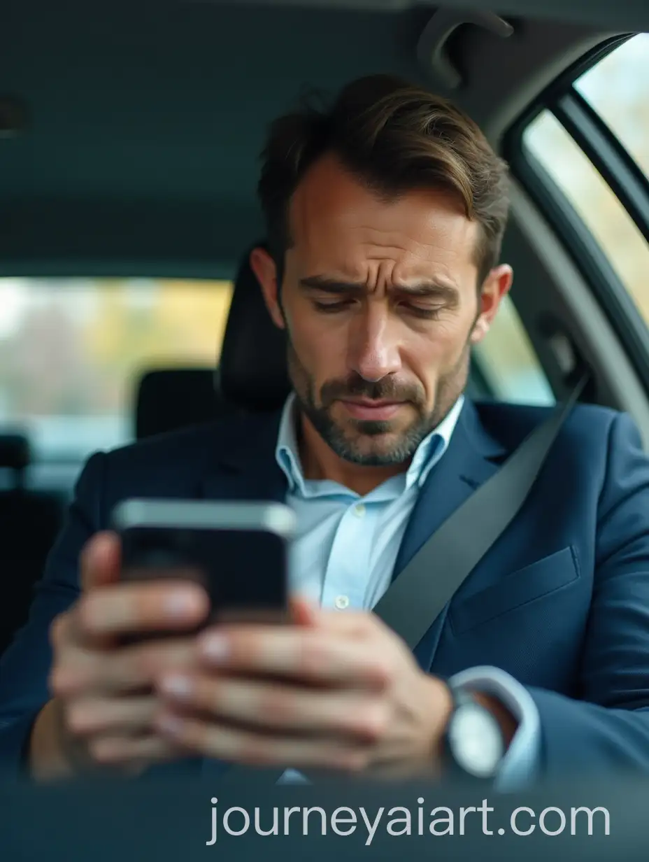 Entrepreneur-Exhausted-by-Busy-Schedule-in-Car-with-Phone-in-Hand